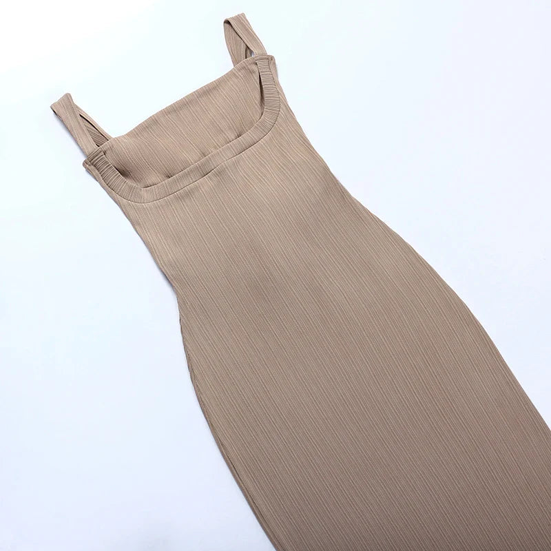 Elegant BandBackless Off-shoulder Maxi Dress for Women Fashion Spaghetti Strap Bodycon Outfit Party Club Vestido JF22177GN - Image 7