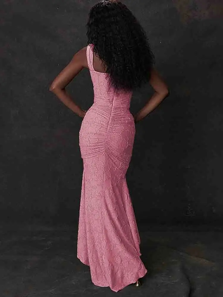 Lace Ruffle Backless Sexy Dresses Women Robes Elegant Evening Party Dress Bodycon Maxi Long Summer Dress Vestidos - Image 4