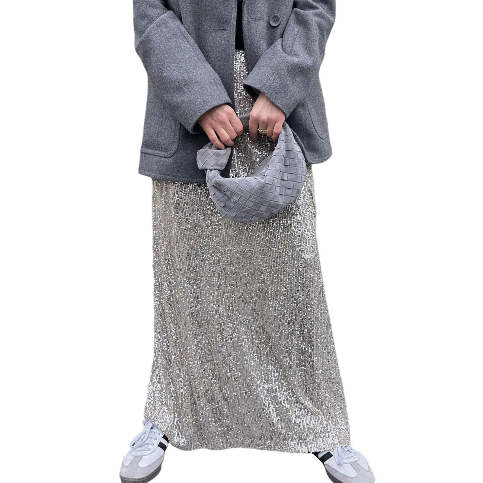 Women's Sequins Long Skirts Low Waist Party Skirts Summer Autumn Fashion Casual Evening Skirts Korean Streetwear - Image 7