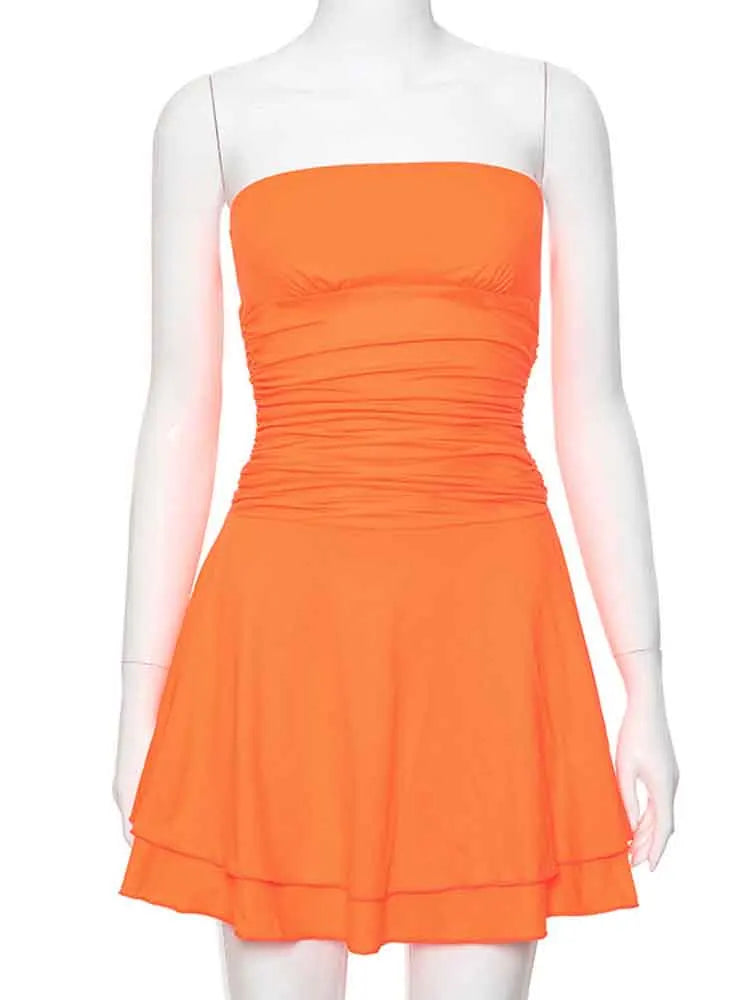 Strapless White Backless Sexy Dress Women Ruffle Elegant Holiday Casual Dress Bodycon Mini Summer Dress Vestidos - Image 9