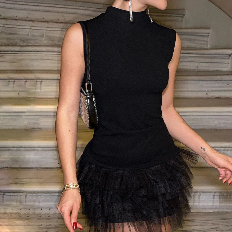 Mini Dress For Women Slim Fit Sexy Hip Wrap Sleeveless Summer - Image 2