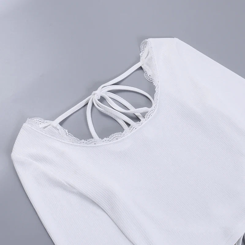 round neck Long Sleeve Casual Women's top Spring and summer Skinny Sexy Solid Basic Crop Tops Fashion Streetwear JF23090SK - Image 7