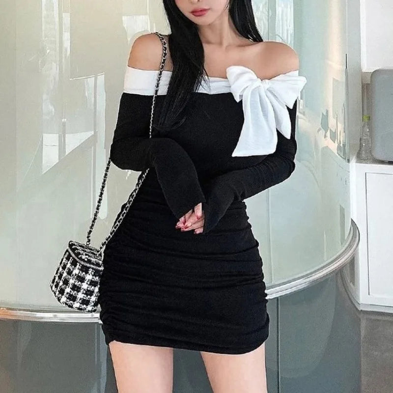 Mini Dress For Women High Waist Sexy Off Shoulders Bodycon - Image 4