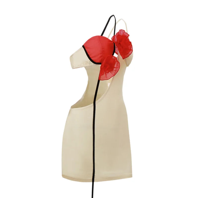 Hollow Out Sexy Dress Women Fashion Splice Rose Lace Up Sheath Dress Femme Party Elegant Sexy Evening Dresses Woman - Image 5