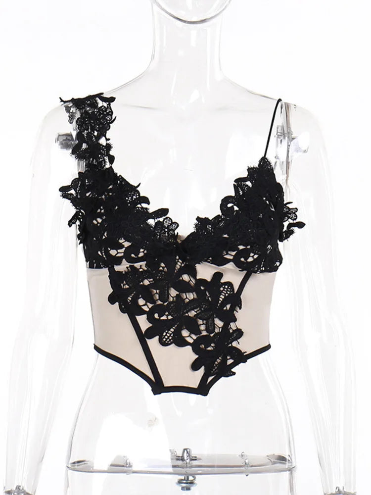 Lace Sexy Tops Women Irregular Halter Top Spring Summer Sleeveless Backless Skinny Corset Tops Ladies Top Vest 2024 - Image 7