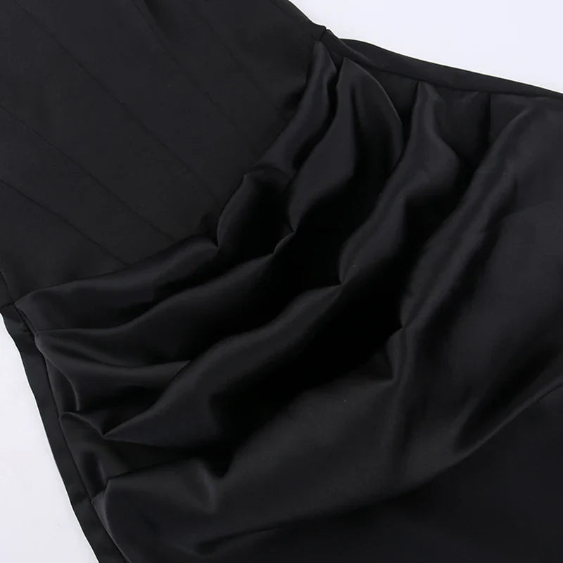 Elegant Strapless  Sexy Dress Women Black Fashion Off-shoulder Sleeveless Backless Club Party Long Dress XY23566DG - Image 5