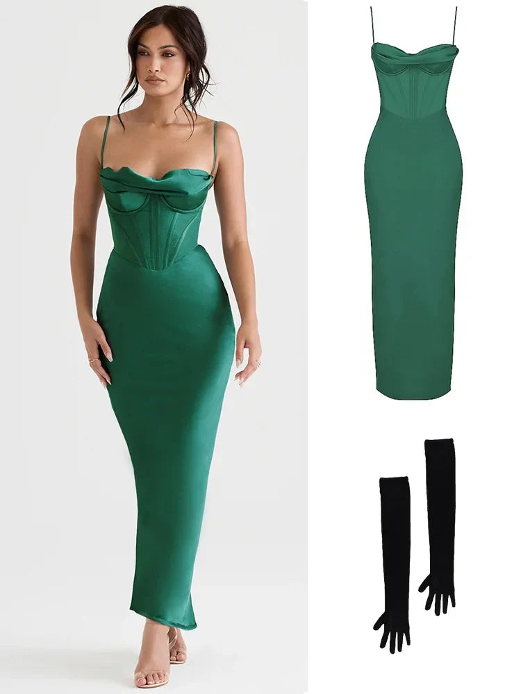 Dress Sexy Event Night Guest Dress Corset Party Dresses Pink Slit Dress High Quality - Image 5