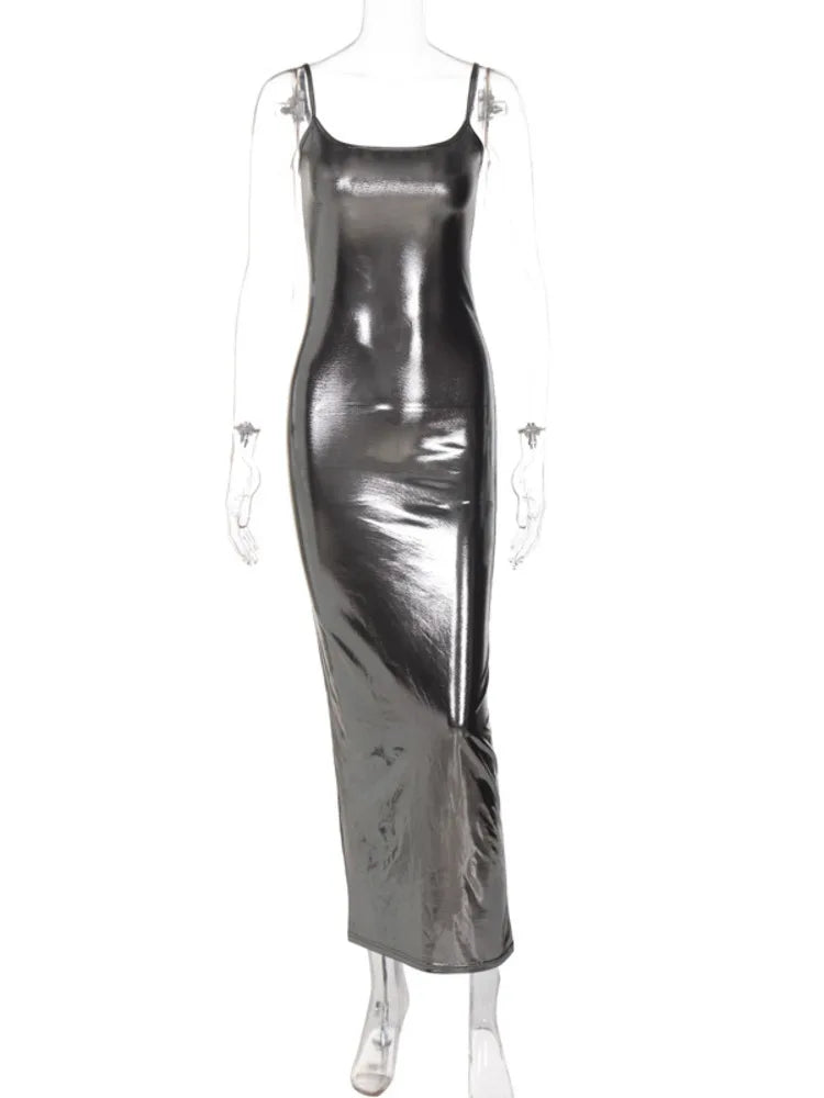 Spaghetti Strap Backless Skinny Sexy Maxi Dress For Women Fashion Strapless Sleeveless Bodycon Club Party Long Dress - Image 5