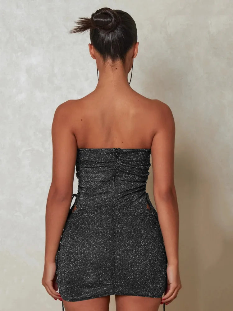 Spring Fashion Sexy Wrap Hip Skirt Two Piece Set Women Drawstring Lace Set Slim Skirt Tight Party Nightclub Set - Image 5