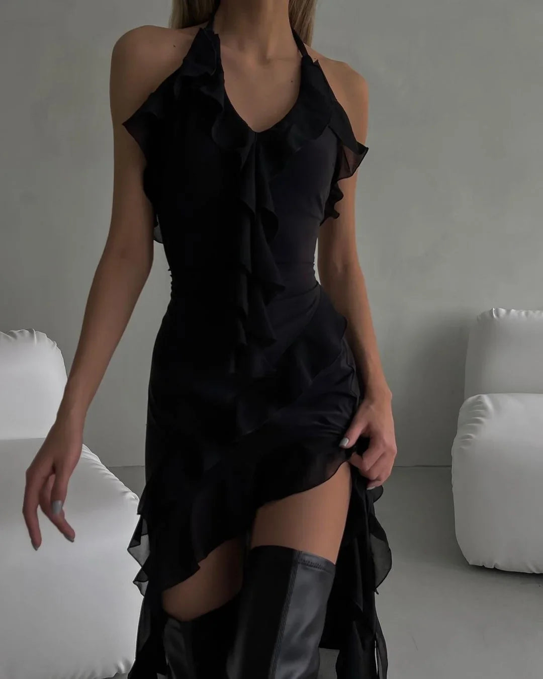 Sleeveless Mini Dress Summer Outfits for Women Hot Sexy Backless Party