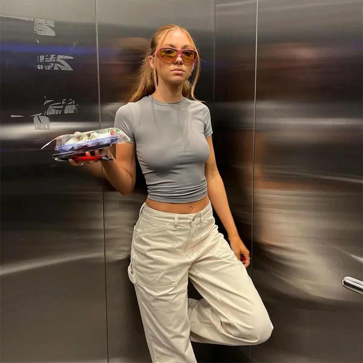 Casual Fashion Essential Basic Short Sleeve T-Shirts Round Neck Women's Tops Solid 2024 - Image 5