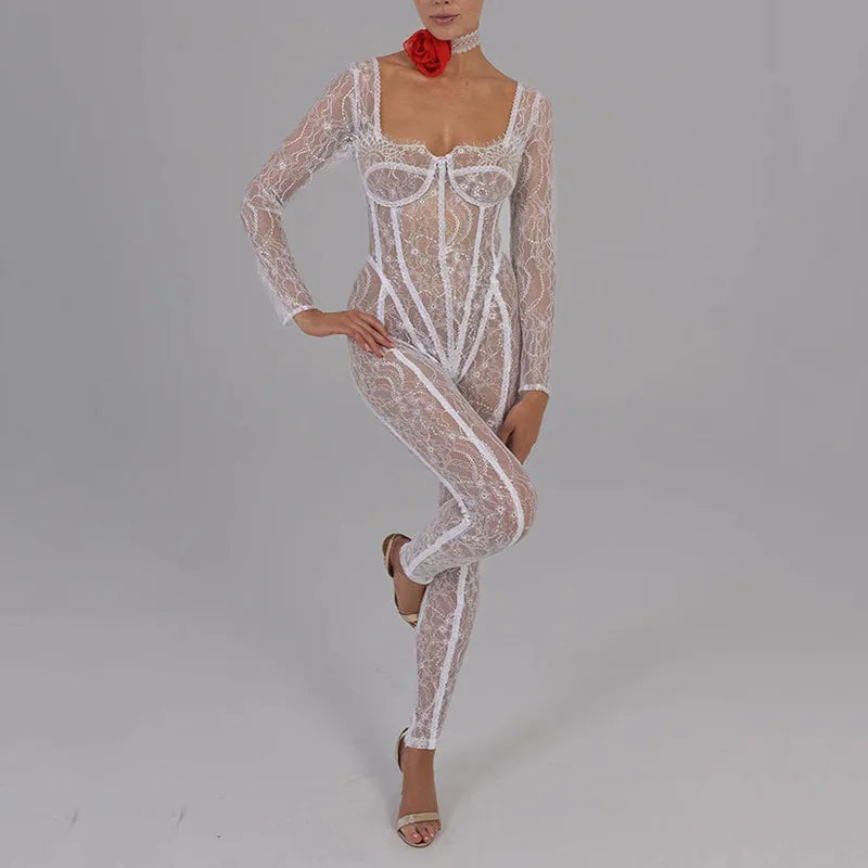 Sexy Jumpsuits Zip Up Backless Outfits Women Unitards - Image 4