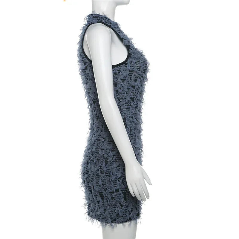 Sexy Sleeveless Bodycon Ruched Party Club Birthday Y2K Dress for Women Summer Fashion Street O Neck Mini Dresses Outfits 2024 - Image 5