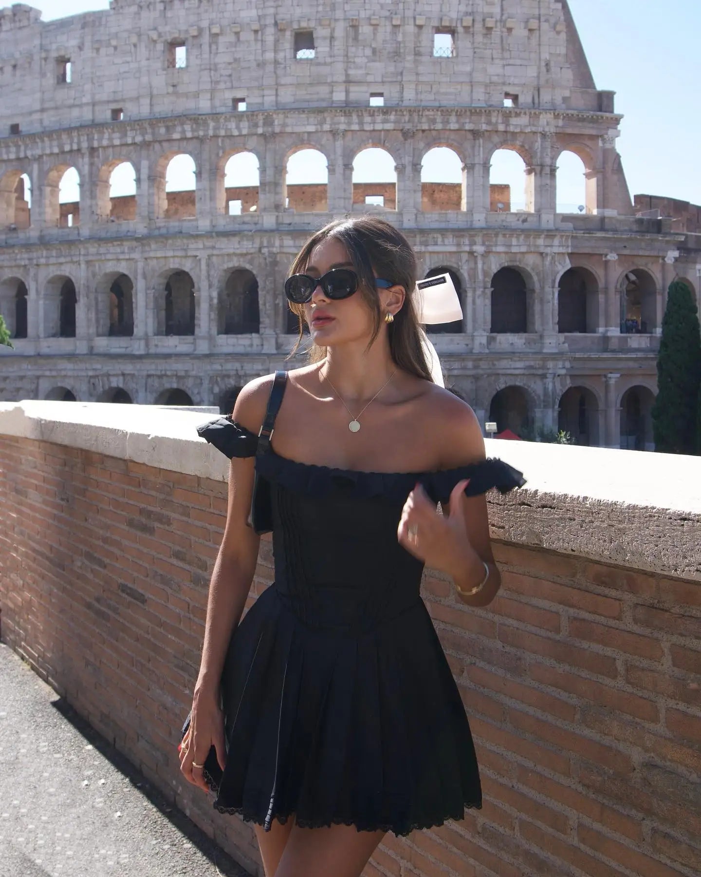 Black Square Neck Pleated Dress Mini Lovely Casual A Line Birthday Party Dresses Sexy Women Clothes - Image 3