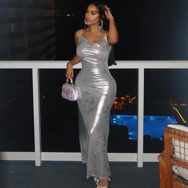 Sexy Sleeveless Backless Bodycon Y2K Print Birthday Evening Party Club Long Dresses for Women Summer Maxi Dress Outfits New - Image 3