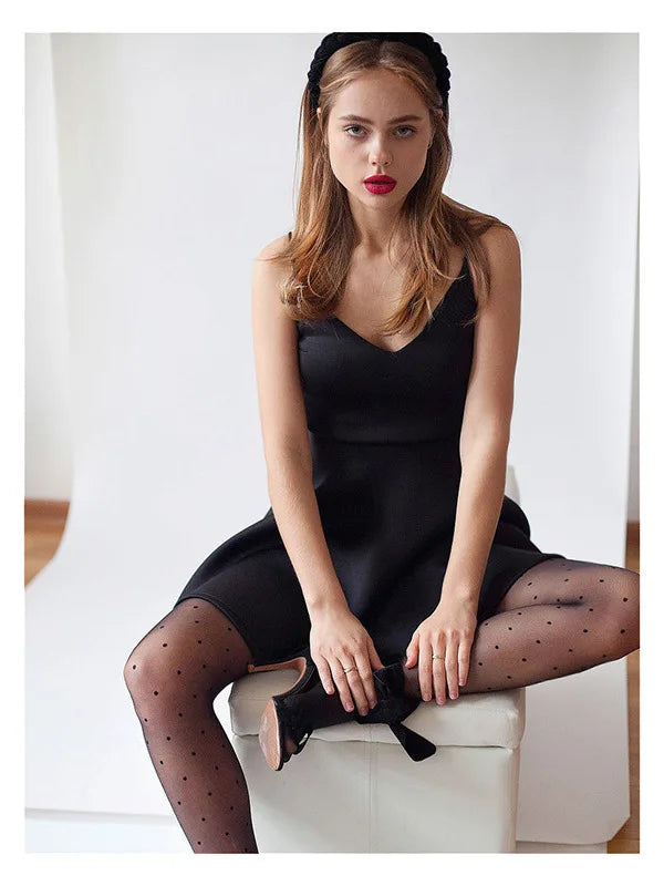 Sexy Fashion Knitted Elastic Dress Women Autumn/Winter Strap Dress High Waist Zipper Party Girl Style Sweet Inner Dress - Image 8