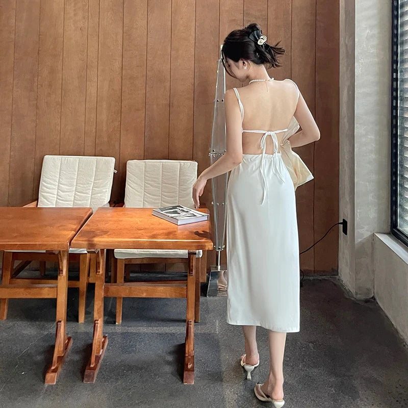 Spring Summer Beach Style Women Dress VintLoose A-line Sling Dress Sexy Hot Girl 100% Dress   SY21321TB - Image 3