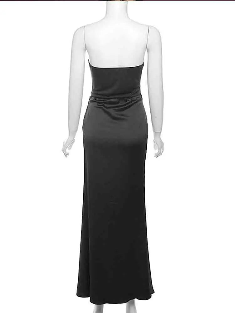 Avrilyaan Black Strapless Backless Sexy Dress Women Robe Elegant Evening Party Dress Bodycon Summer Long Dress Vestidos - Image 6