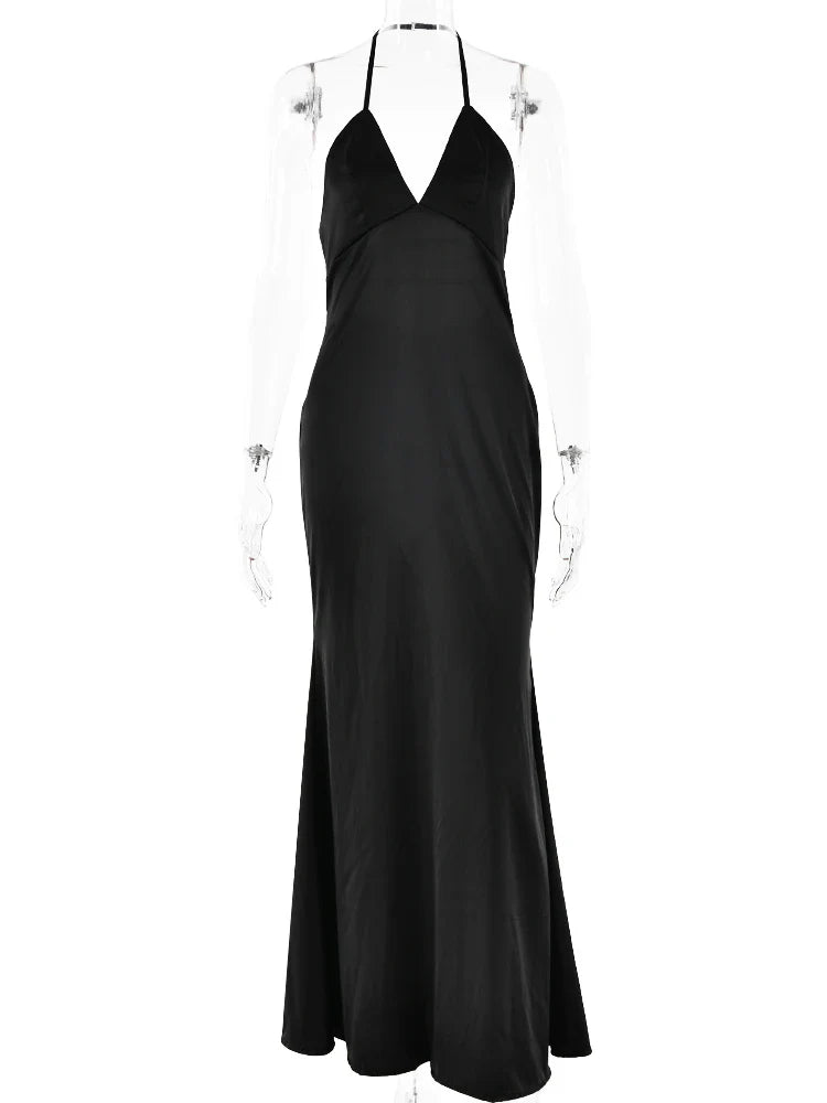 Sexy Sleeveless Backless Slim Fitting Dress For Women Elegant Party Evening Long Dress Satin Temperament Female Vestidos - Image 4