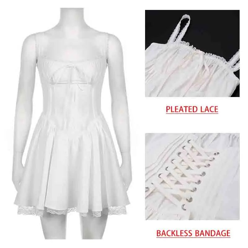 Lace Up Ruffle Backless Sexy Dresses Women Robes Elegant Evening Party Dress Bodycon Mini Summer Dress Vestidos - Image 6