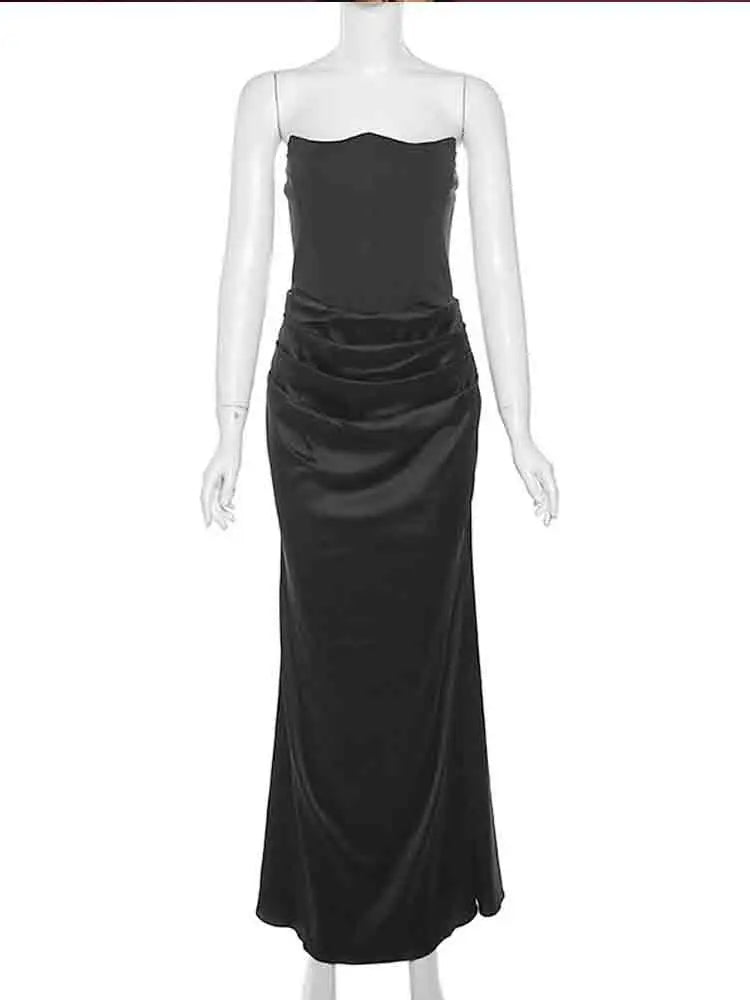 Avrilyaan Black Strapless Backless Sexy Dress Women Robe Elegant Evening Party Dress Bodycon Summer Long Dress Vestidos - Image 5