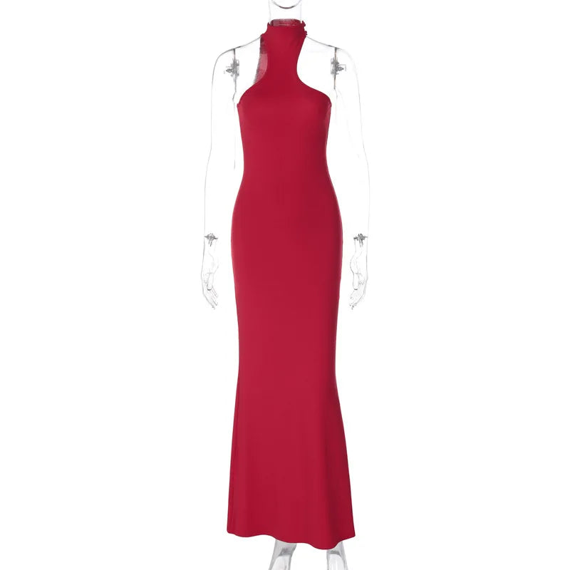 Red Elegant Luxury Evening Dress Women Sexy Off Shoulder High Waist Slim Long Dresses Femme Party Bodycon Dress Woman New - Image 2