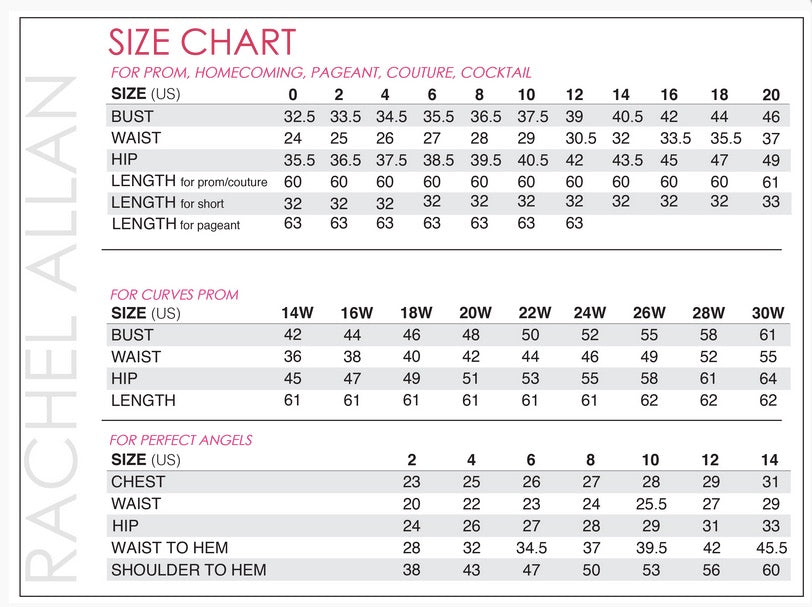 Allan Dress Size Chart