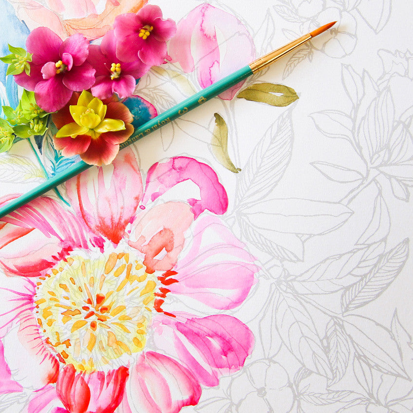 Watercolor Paintable Coloring Books - “Painterly Days: The Fall