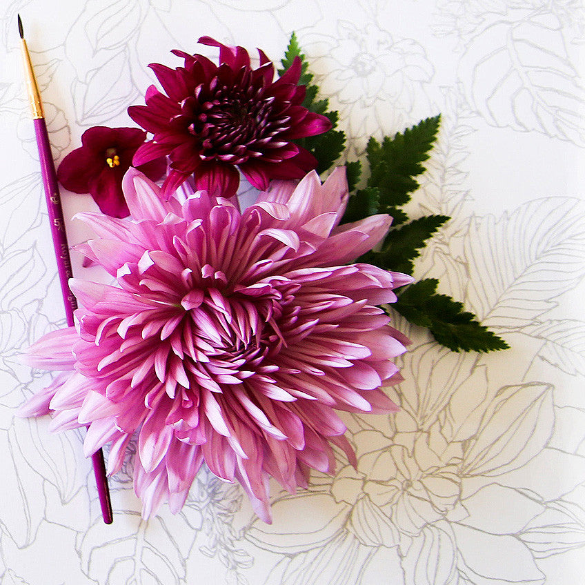  Painterly Days: The Flower Watercoloring Book for