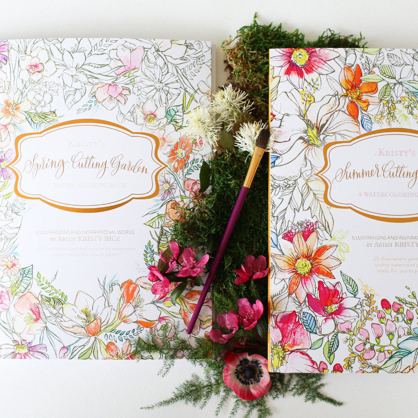 Watercolor Paintable Coloring Books - “Painterly Days: The Fall Cutting  Garden” by Kristy Rice
