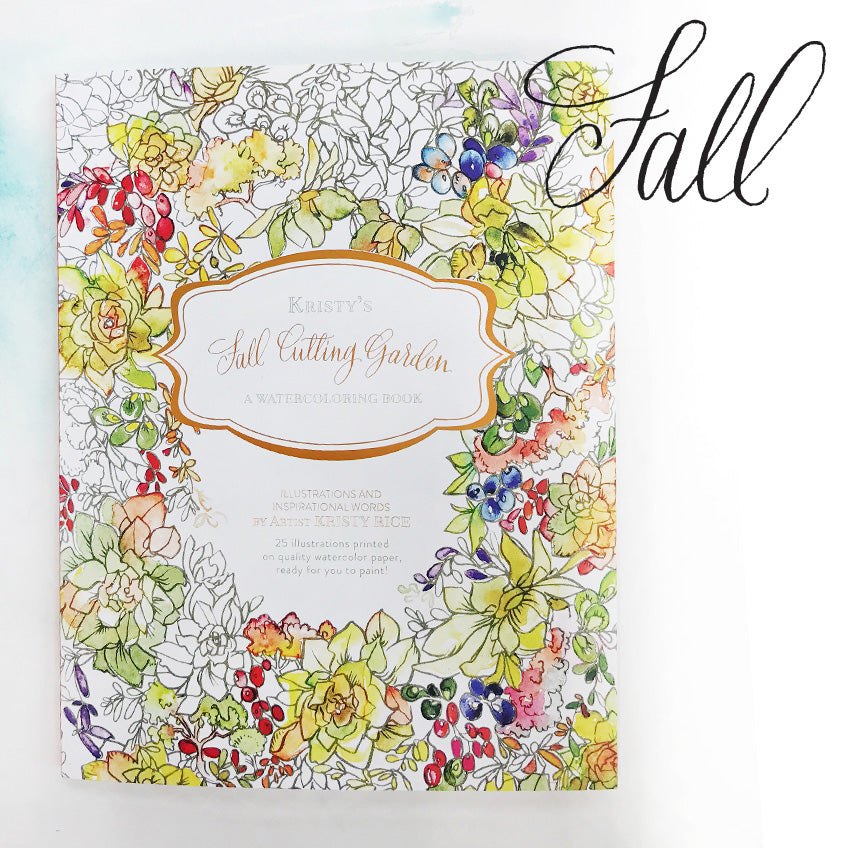 Watercolor Paintable Coloring Books - “Painterly Days: The Fall Cutting  Garden” by Kristy Rice
