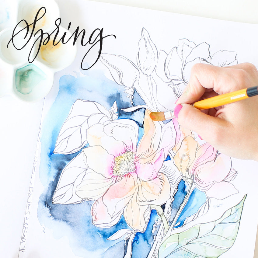 Watercolor Paintable Coloring Books - “Painterly Days: The Fall Cutting  Garden” by Kristy Rice