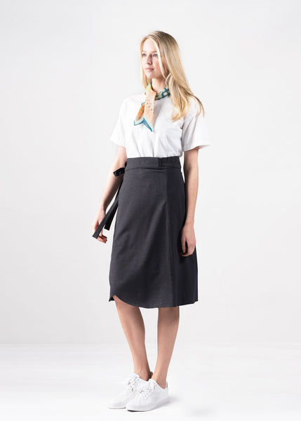 Heather Jersey Wrap Skirt – Look By M
