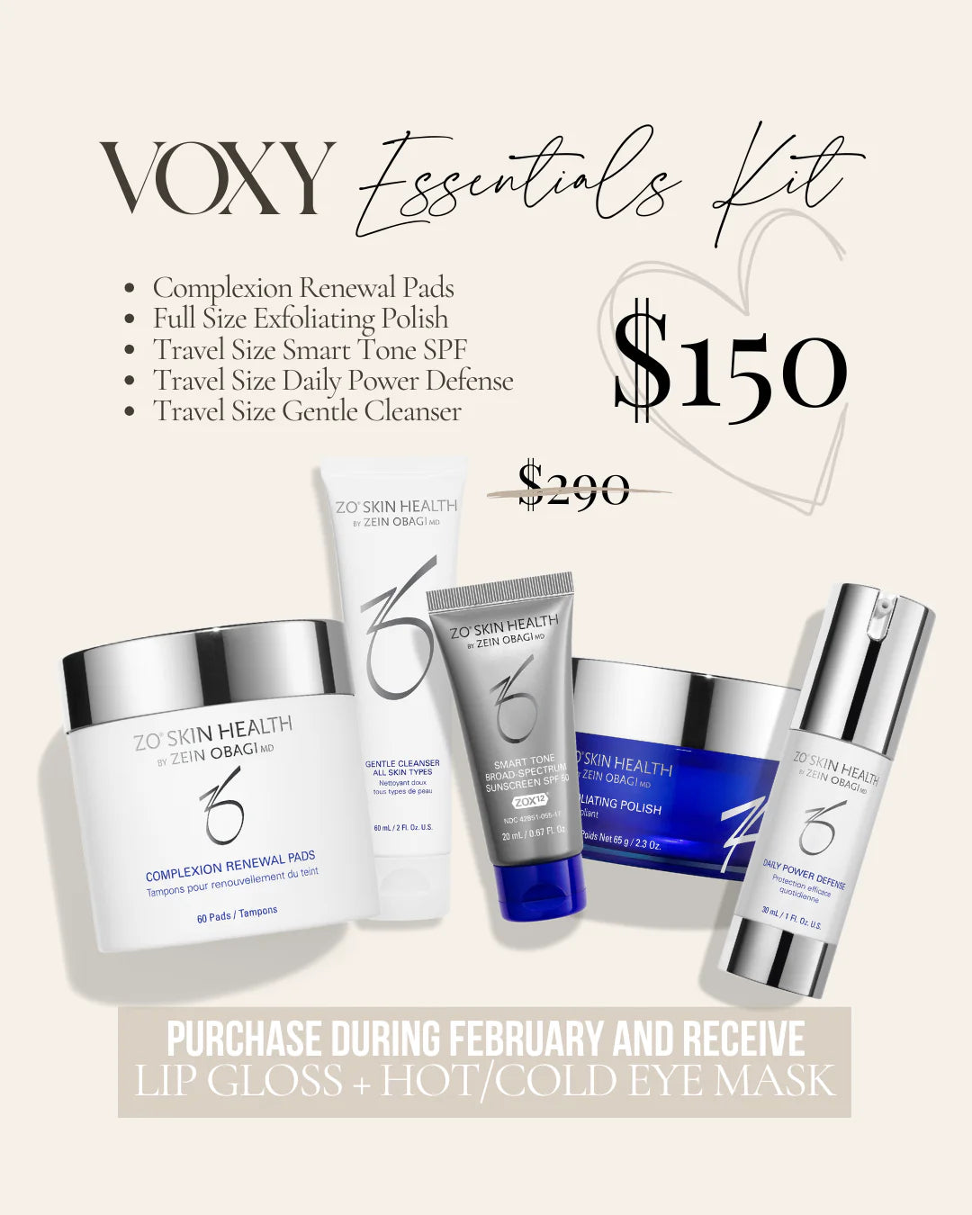 VOXY Essentials Skincare Kit all skin types