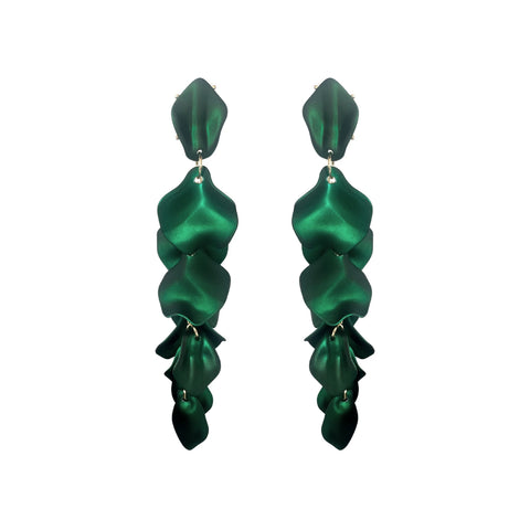Cheap Fashion Retro Dark Green Dangle Earrings For Women Trend Drip Oil  Geometric Fabric Tassels Earring | Joom