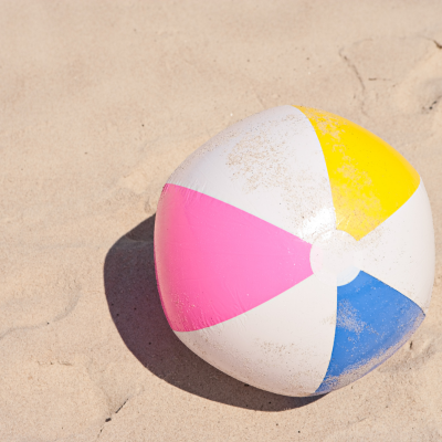 beach ball in the sand