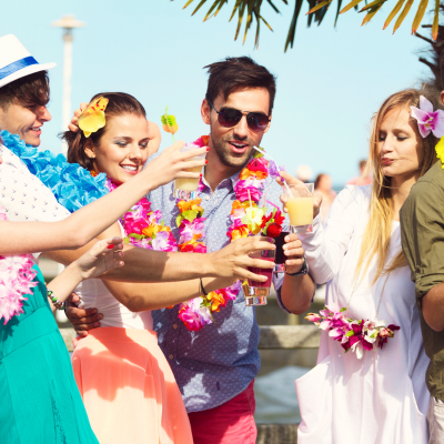 people at a beach party