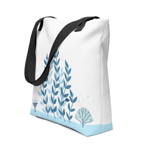 Side view of the women’s tote purse showing slim profile and sturdy straps—perfect as a lightweight bag on the beach.
