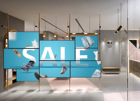 The Sony BZ40L displaying a striking video wall configuration, featuring multiple BRAVIA displays tiled together to create a seamless, immersive visual experience.