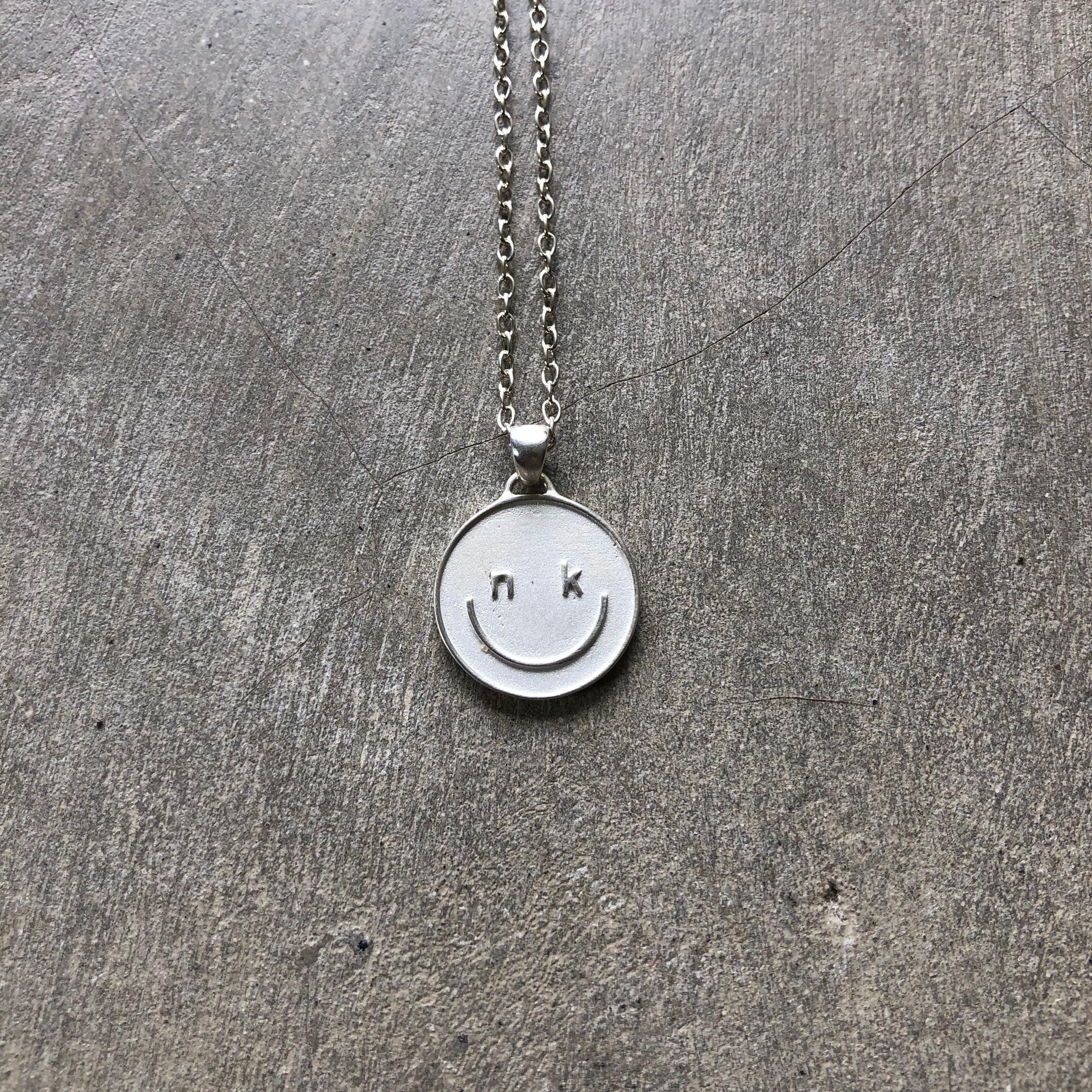 VIKA jewels Nina Kraviz pendant smiley necklace jewellery merch recycled sterling silver unisex