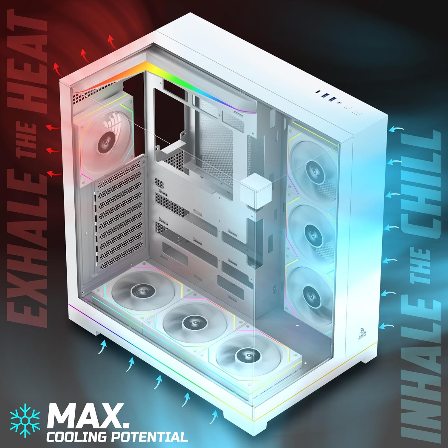 TAG GAMERZ SUPERNOVA MID-TOWER GAMING CABINET WHITE - Image 3
