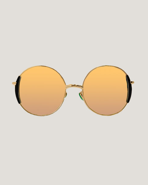 gold mirror round sunglasses