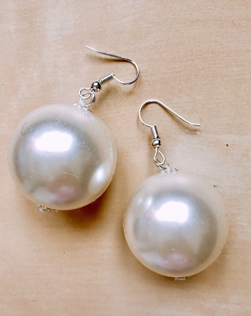 silver pearl earrings