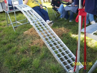 10 Foot Long, 12 Inch Wide, 1500 Pound FOLDING Ramps - Dambach Ramps - aluminum ramps for all equipment