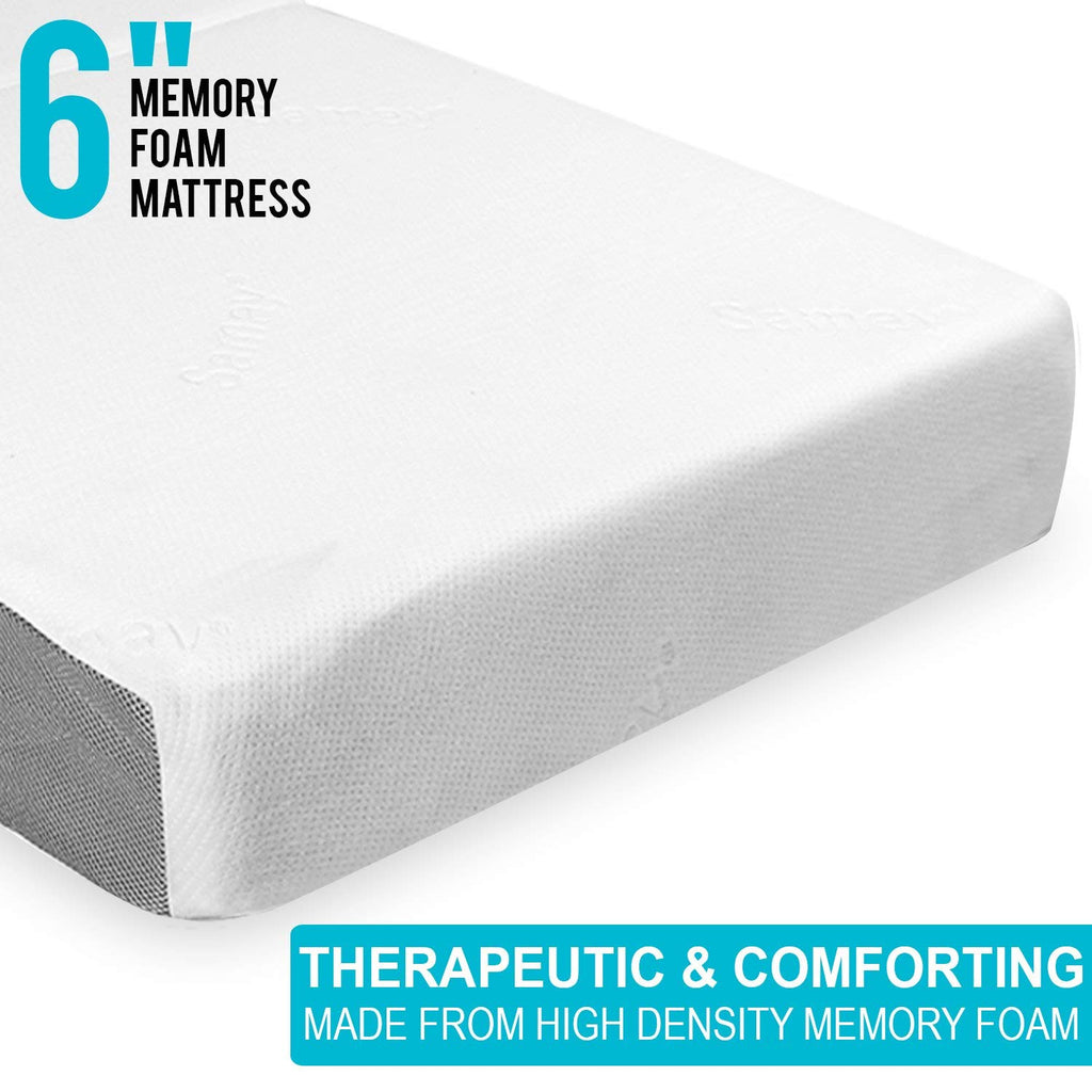 SAMAY - 6 Inch Tri Folding Foam Mattress - Includes Waterproof Mattres ...