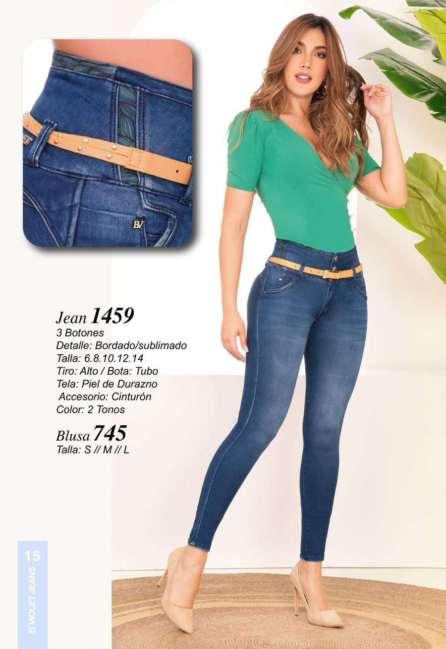 100%ORIGINAL PUSH UP COLOMBIAN Jeans Pitbull PTF7099 Size:10(Colombia)/  5-6(USA)