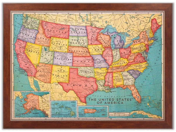 framed united states map with pins 46 X 34 Cork Board Us Map Us Travel Map With Pins Corkboard Com framed united states map with pins