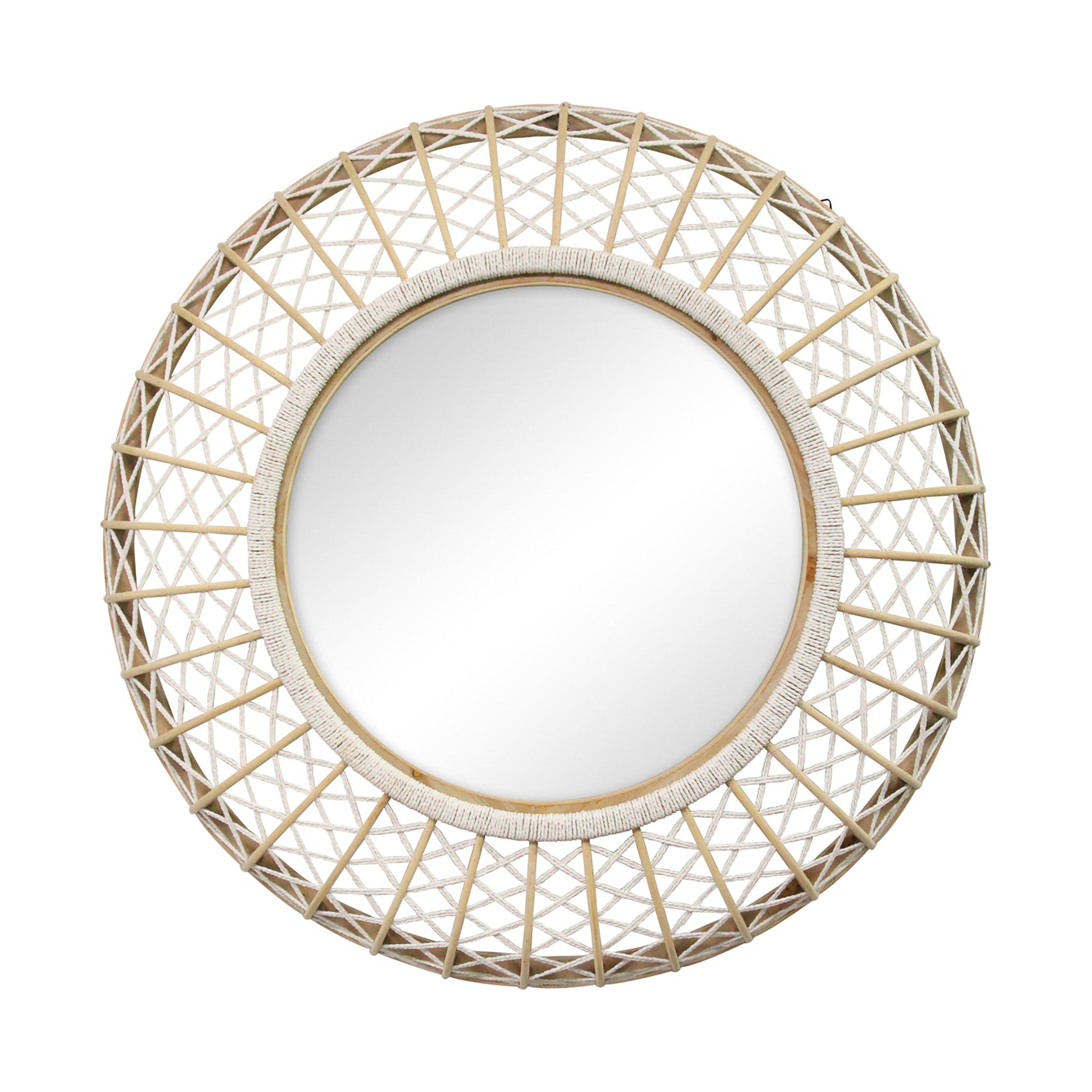 Stratton Home Decor 33 50 Cassie Woven Rattan Wall Mirror