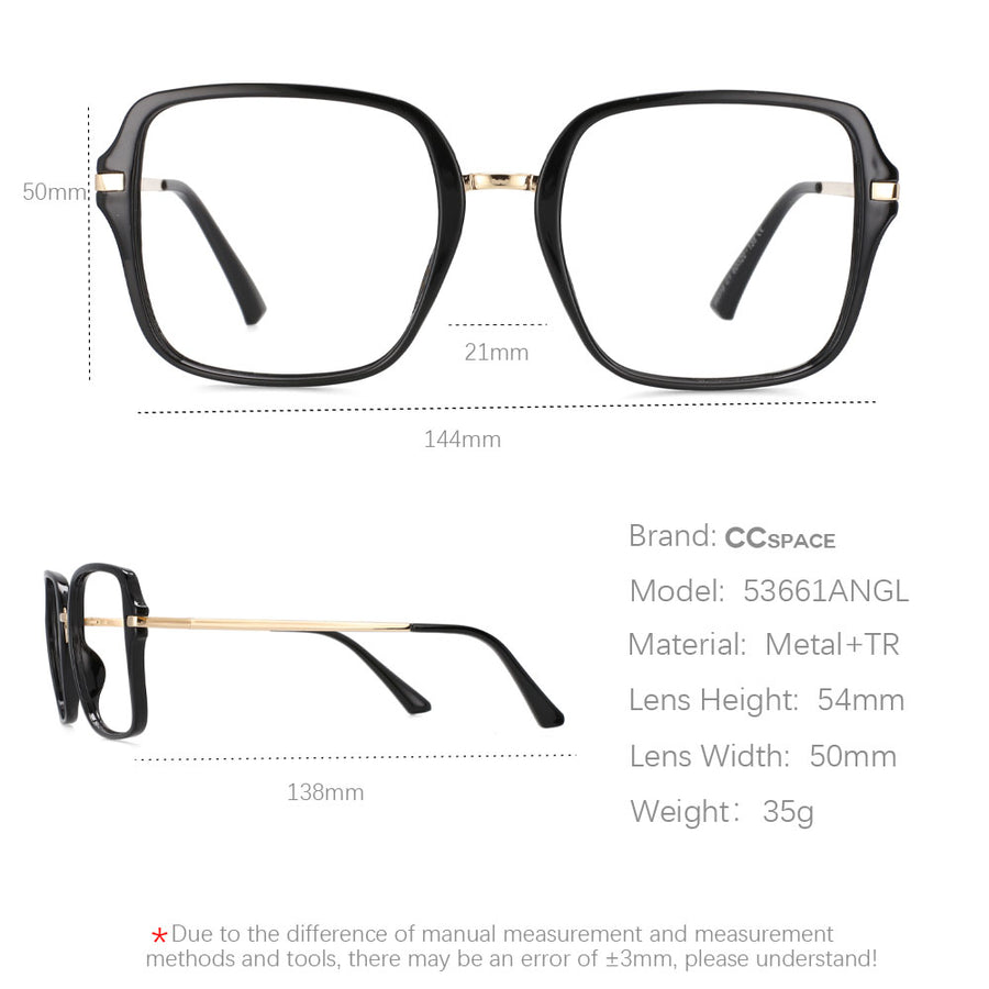 Ccspace Unisex Full Rim Square Tr 90 Frame Eyeglasses Clip On Fuzweb 