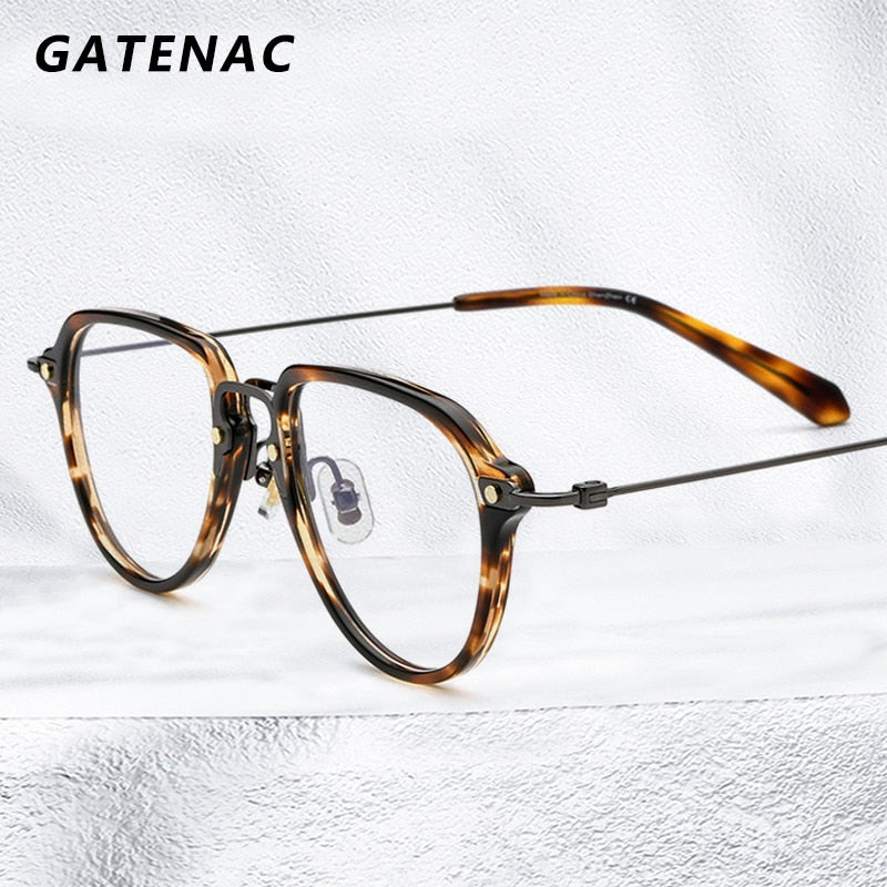 Gatenac Unisex Full Rim Square Acetate Titanium Frame Eyeglasses – FuzWeb